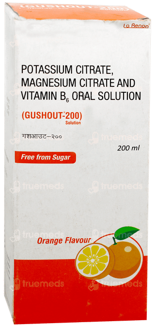 Gushout 200 Orange Flavour Free From Sugar Solution 200Ml